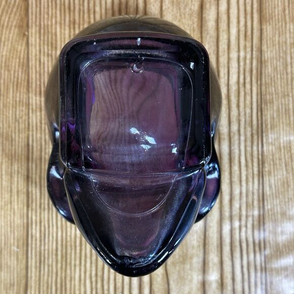 Kosta Boda Still Life Skull Candle Holder Crystal Glass Purple - Picture 8 of 12